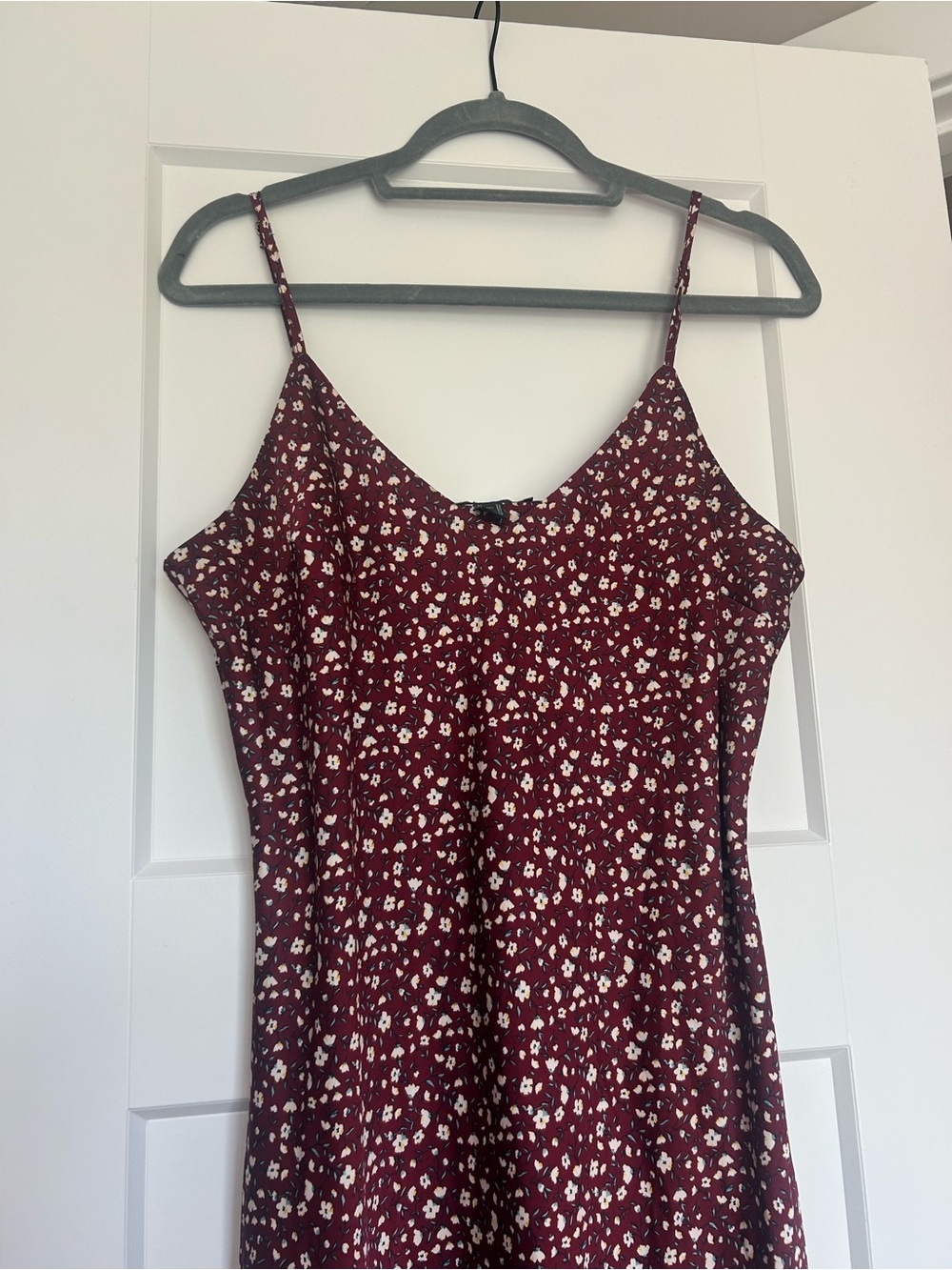 Women's Burgundy Floral Slip Dress - Picture 3 of 9